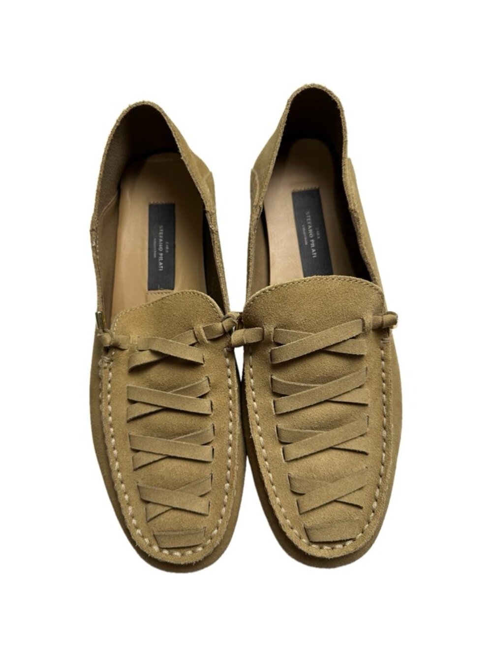 Zara Stefano Pilati Women’s Suede Leather Loafers Flats Brown Tan US 11 EU 42